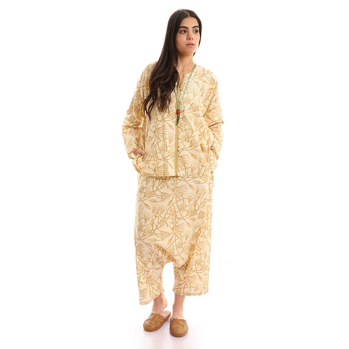 Cotton printed harem pants